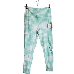 Body Glove Printed High Waisted 7/8 Athletic Fitness Leggings Media Pocket large